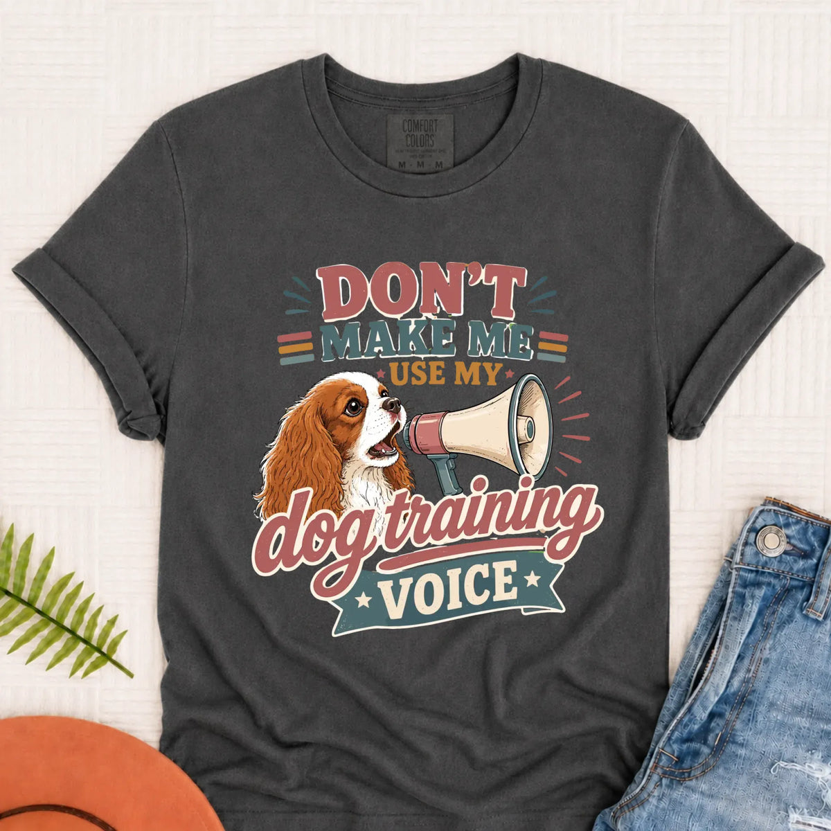 Custom Cavalier Dog Training Voice Unisex TShirt Pepper