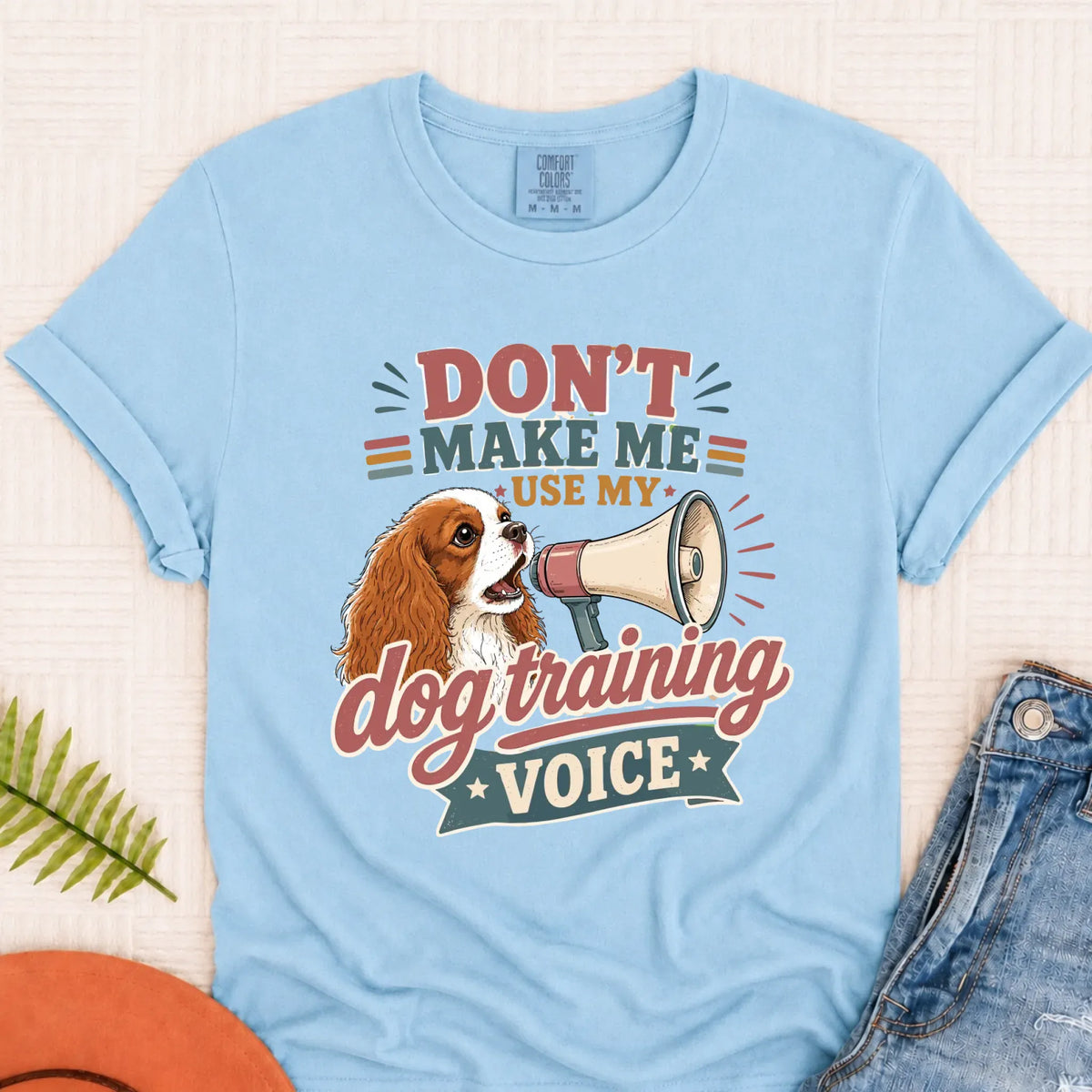 Custom Cavalier Dog Training Voice Unisex TShirt Chambray