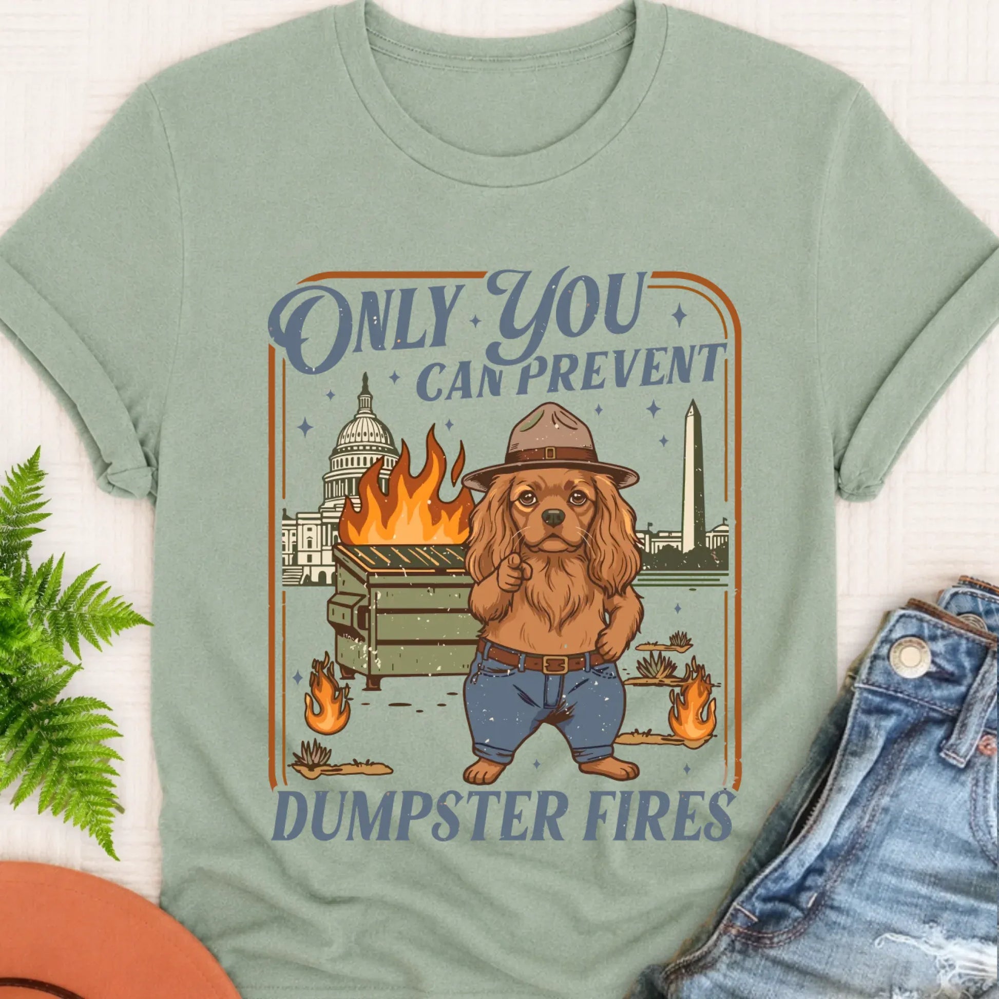 T-Shirt Bay / S Custom Cavalier Dumpster Fires Unisex Tshirt