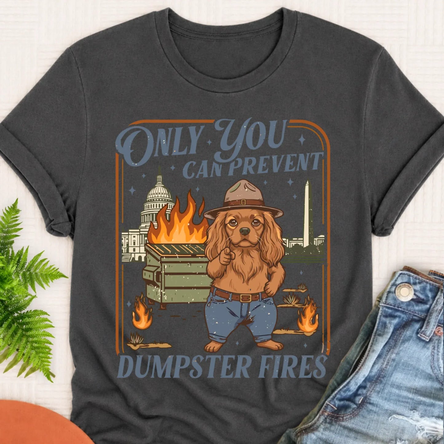 T-Shirt Pepper / S Custom Cavalier Dumpster Fires Unisex Tshirt