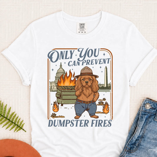 Custom Cavalier Dumpster Fires Unisex Tshirt White