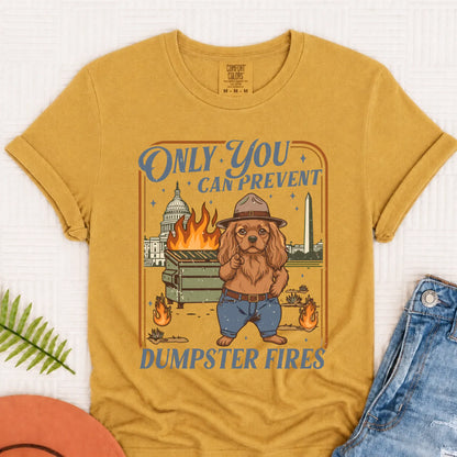 Custom Cavalier Dumpster Fires Unisex Tshirt Mustard