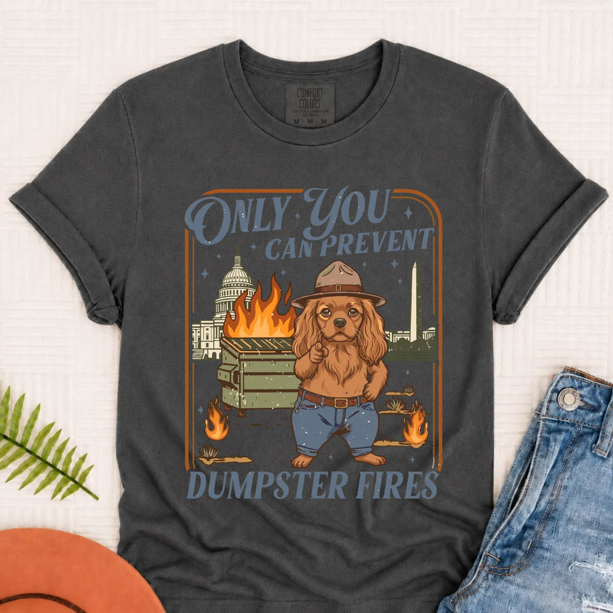 Custom Cavalier Dumpster Fires Unisex Tshirt Pepper