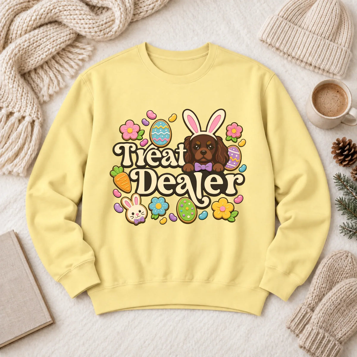 Custom Cavalier Easter Treat Dealer Unisex Sweatshirt Butter