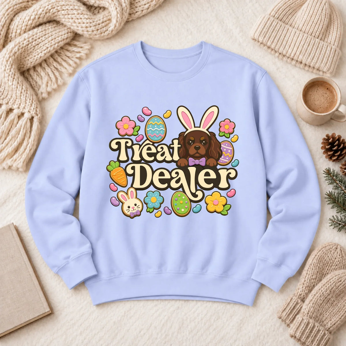 Custom Cavalier Easter Treat Dealer Unisex Sweatshirt Hydrangea