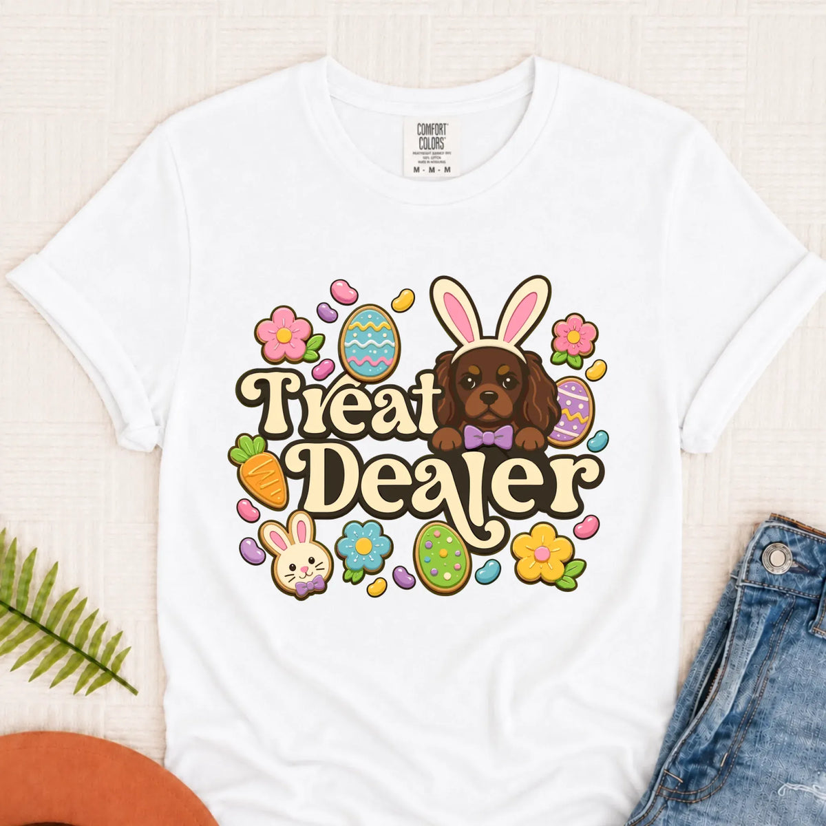 Custom Cavalier Easter Treat Dealer Unisex Tshirt White
