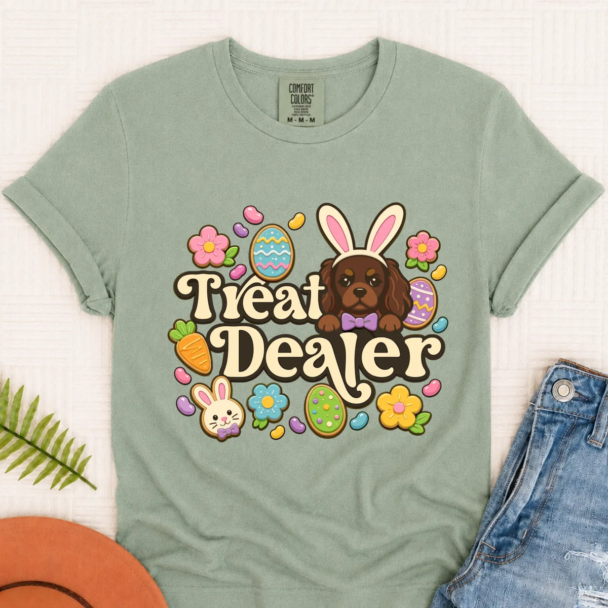 Custom Cavalier Easter Treat Dealer Unisex Tshirt Bay