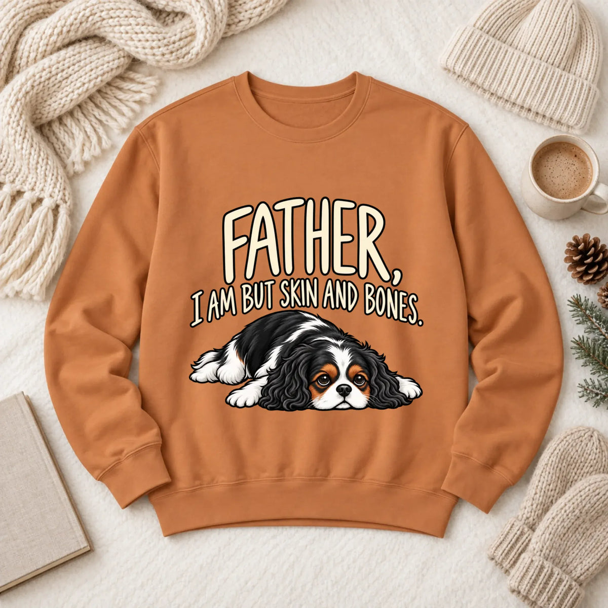 Custom Cavalier Father Skin Bones Unisex Sweatshirt Crimson