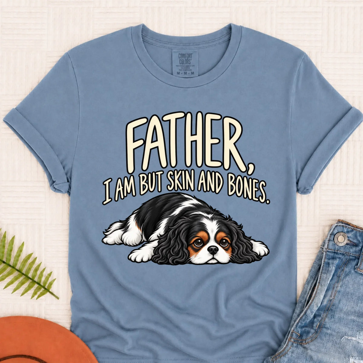 Custom Cavalier Father Skin Bones Unisex Tshirt Blue Jean