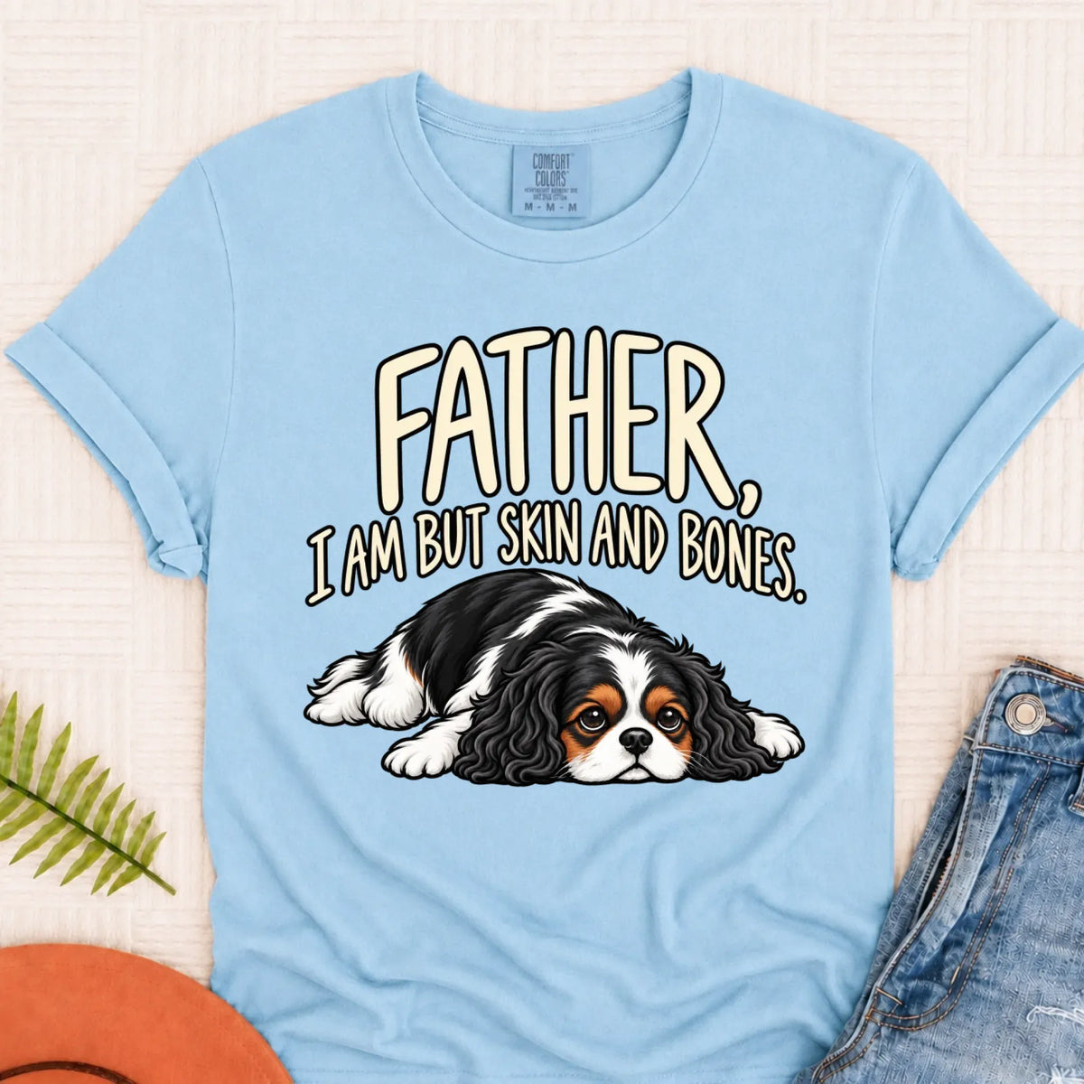 Custom Cavalier Father Skin Bones Unisex Tshirt Chambray