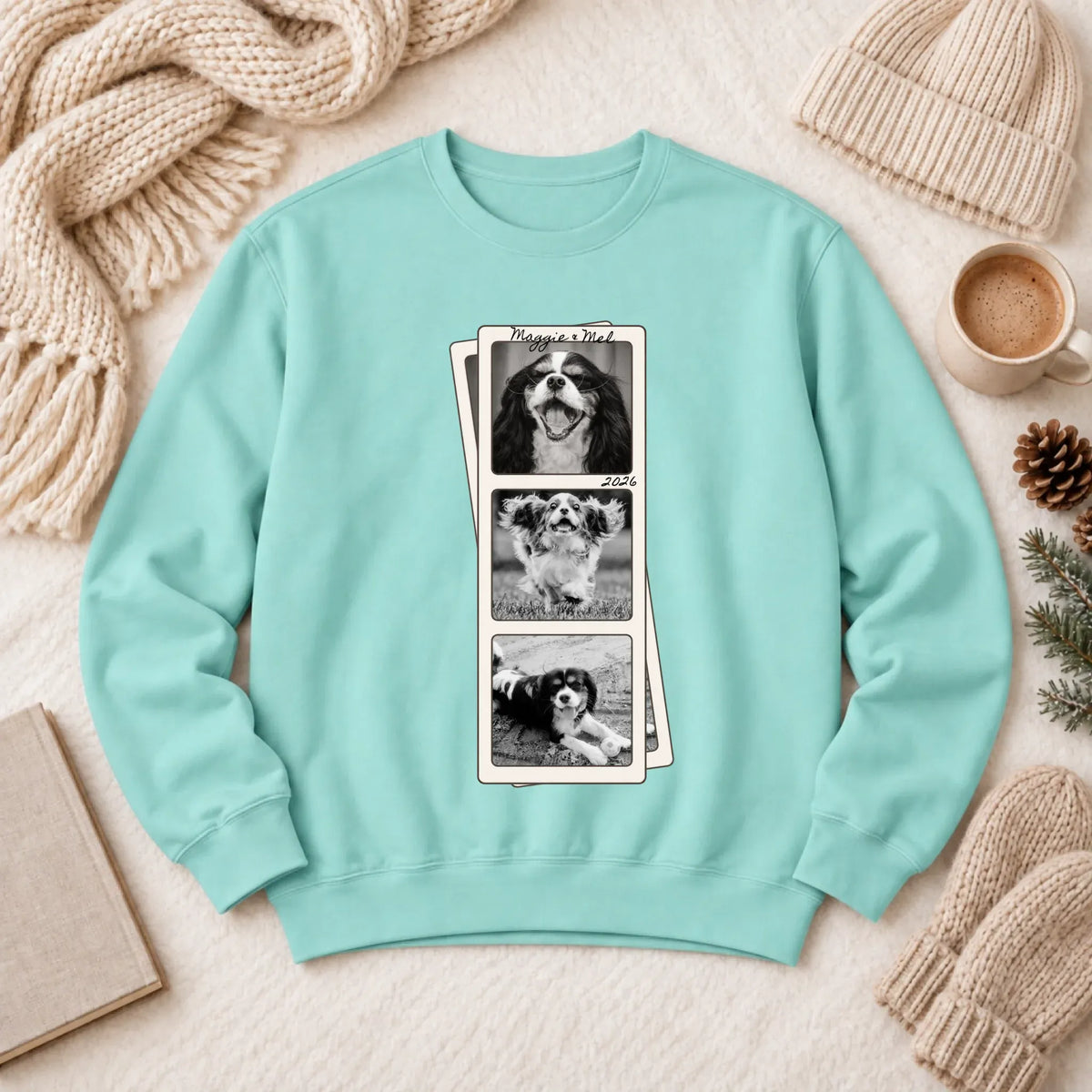 Custom Cavalier Film Strip Unisex Sweatshirt Chalky Mint