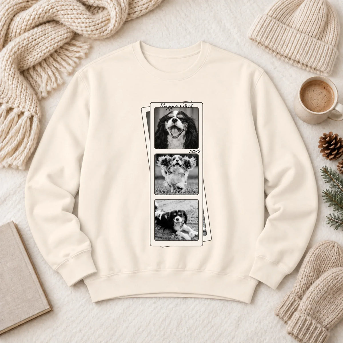 Custom Cavalier Film Strip Unisex Sweatshirt Ivory