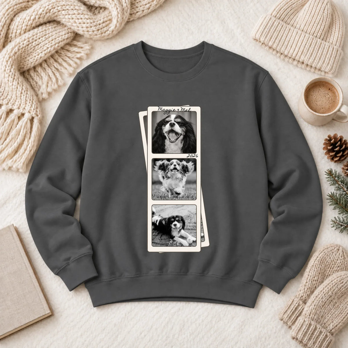 Custom Cavalier Film Strip Unisex Sweatshirt Pepper