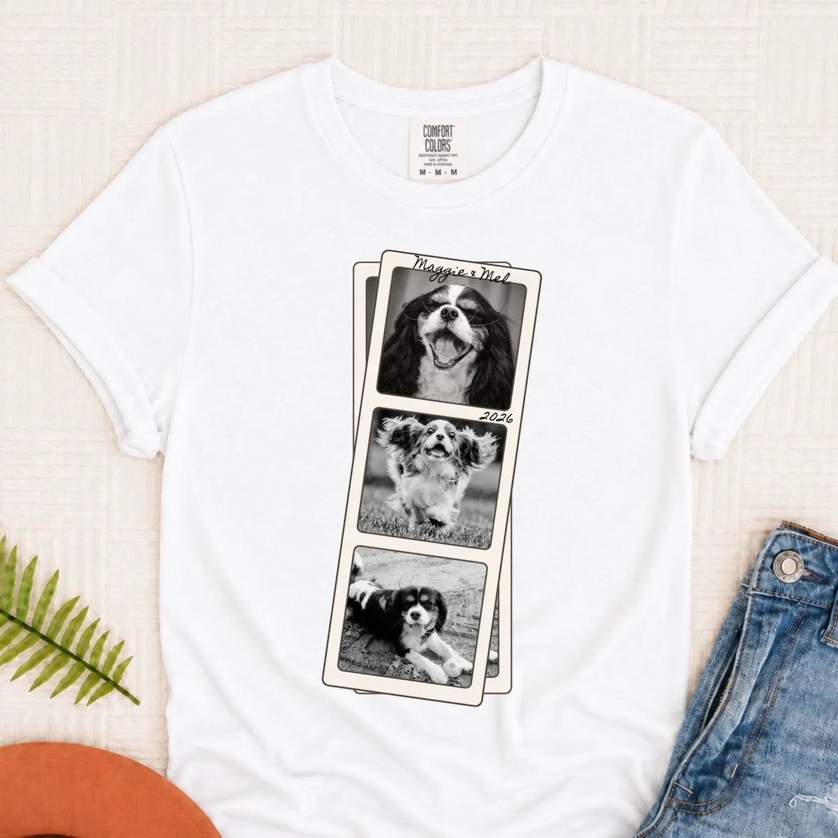 Custom Cavalier Film Strip Unisex TShirt White