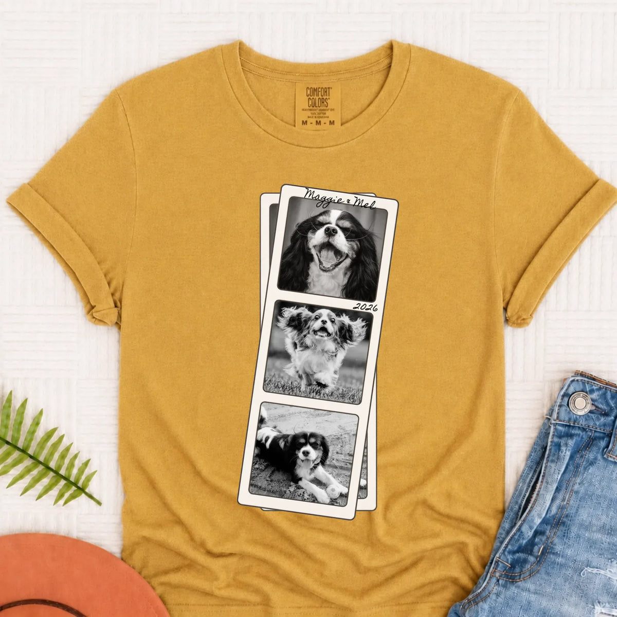Custom Cavalier Film Strip Unisex TShirt Mustard