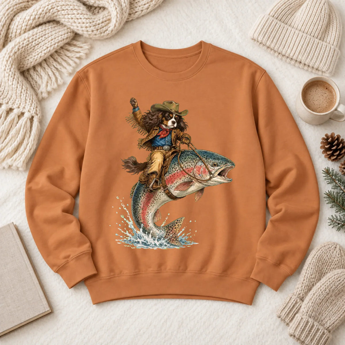 Custom Cavalier Fishing Unisex Sweatshirt Yam