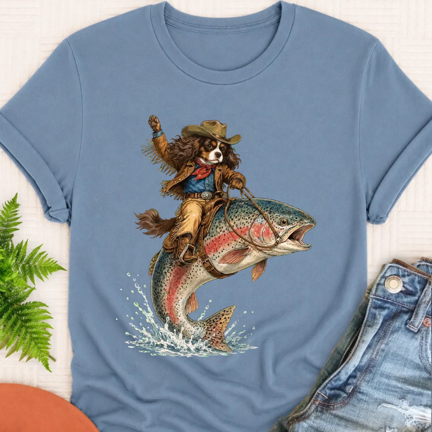 T-Shirt Blue Jean / S Custom Cavalier Fishing Unisex Tshirt