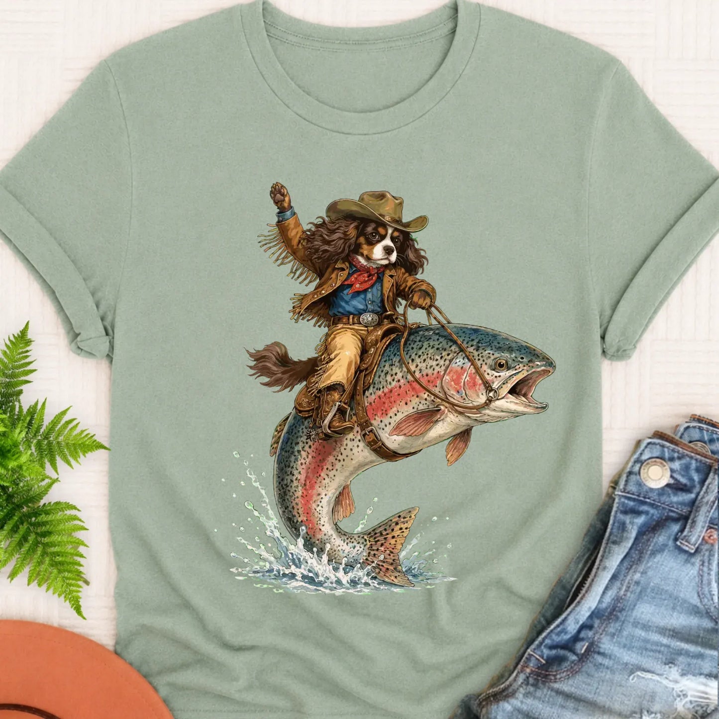 T-Shirt Bay / S Custom Cavalier Fishing Unisex Tshirt