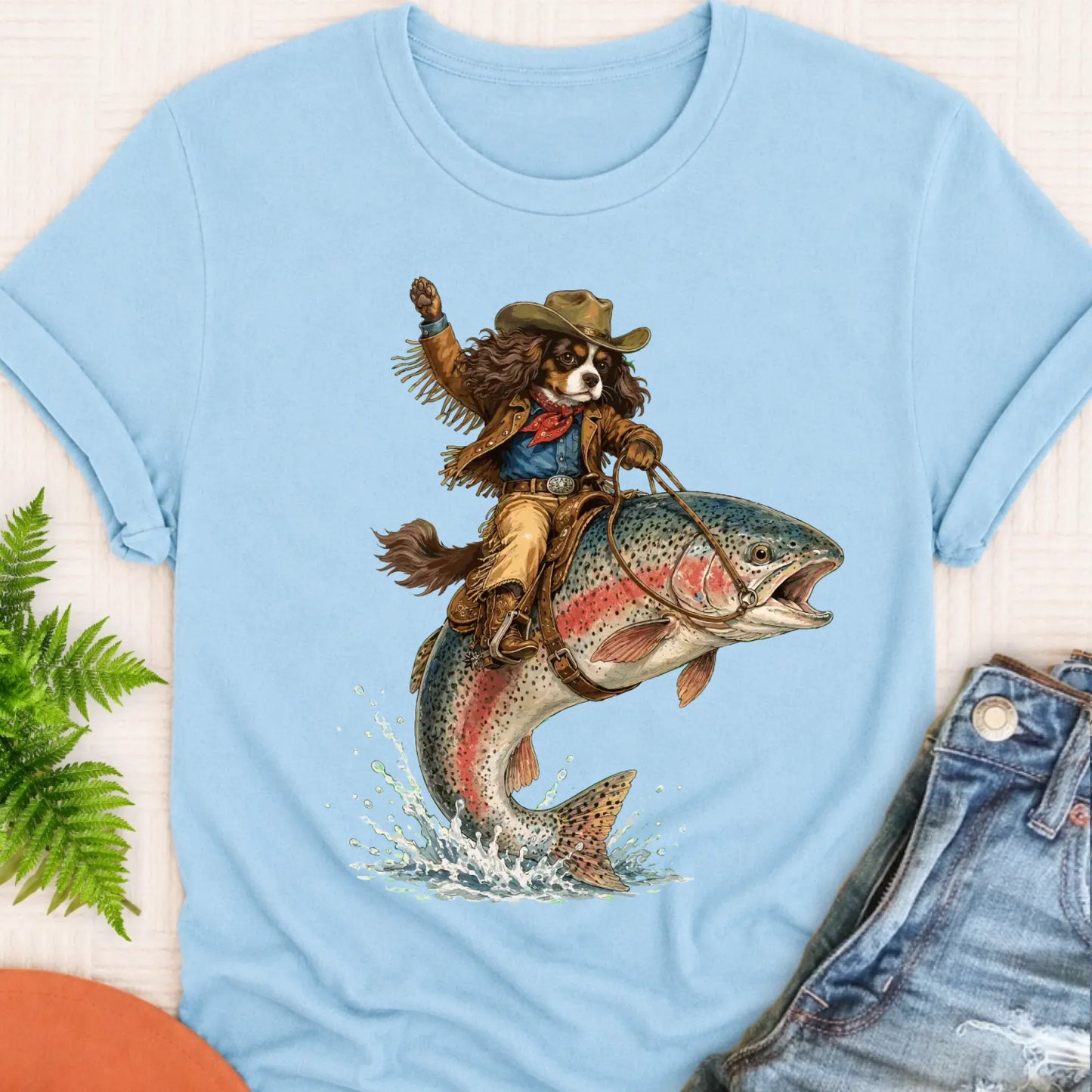 T-Shirt Chambray / S Custom Cavalier Fishing Unisex Tshirt