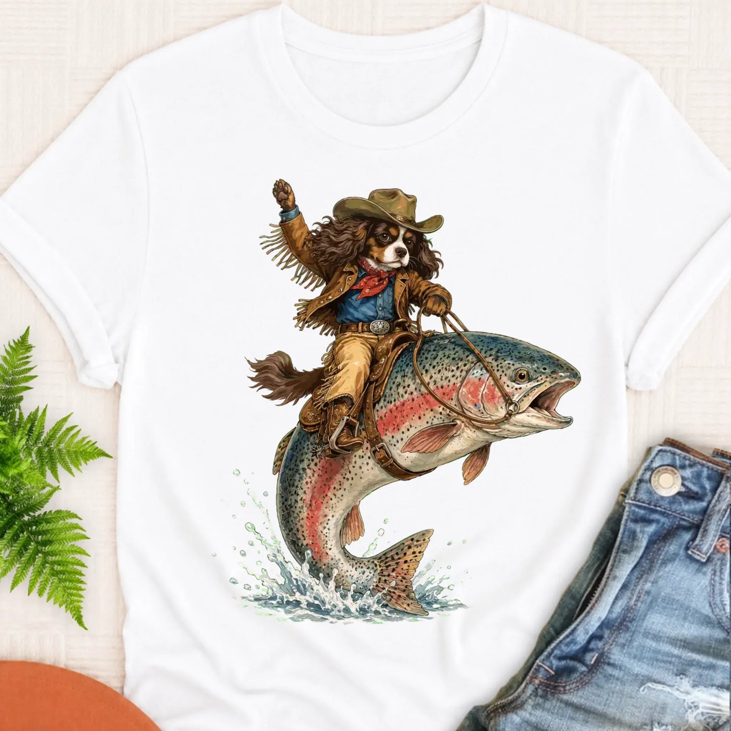 T-Shirt White / S Custom Cavalier Fishing Unisex Tshirt