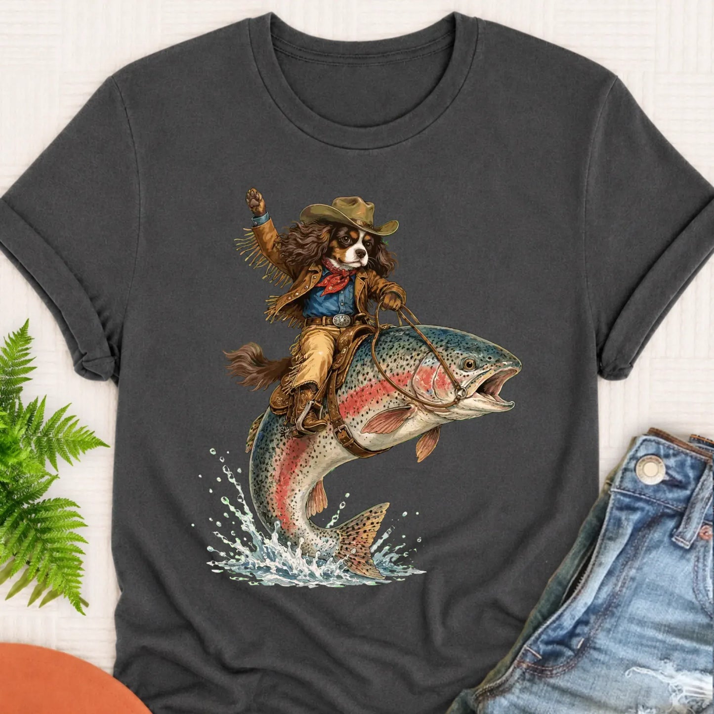 T-Shirt Pepper / S Custom Cavalier Fishing Unisex Tshirt