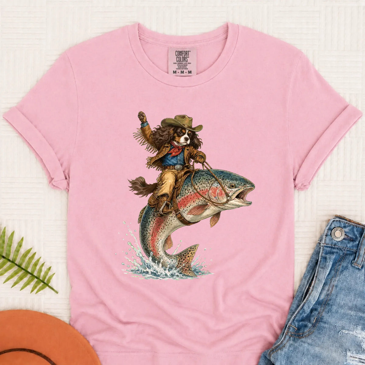 Custom Cavalier Fishing Unisex Tshirt Blossom