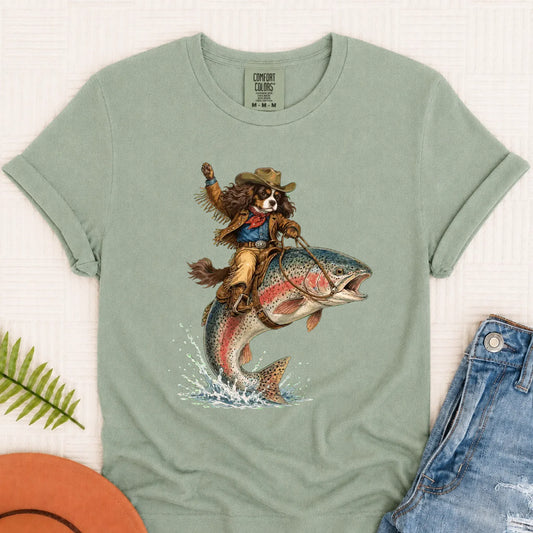Custom Cavalier Fishing Unisex Tshirt Bay