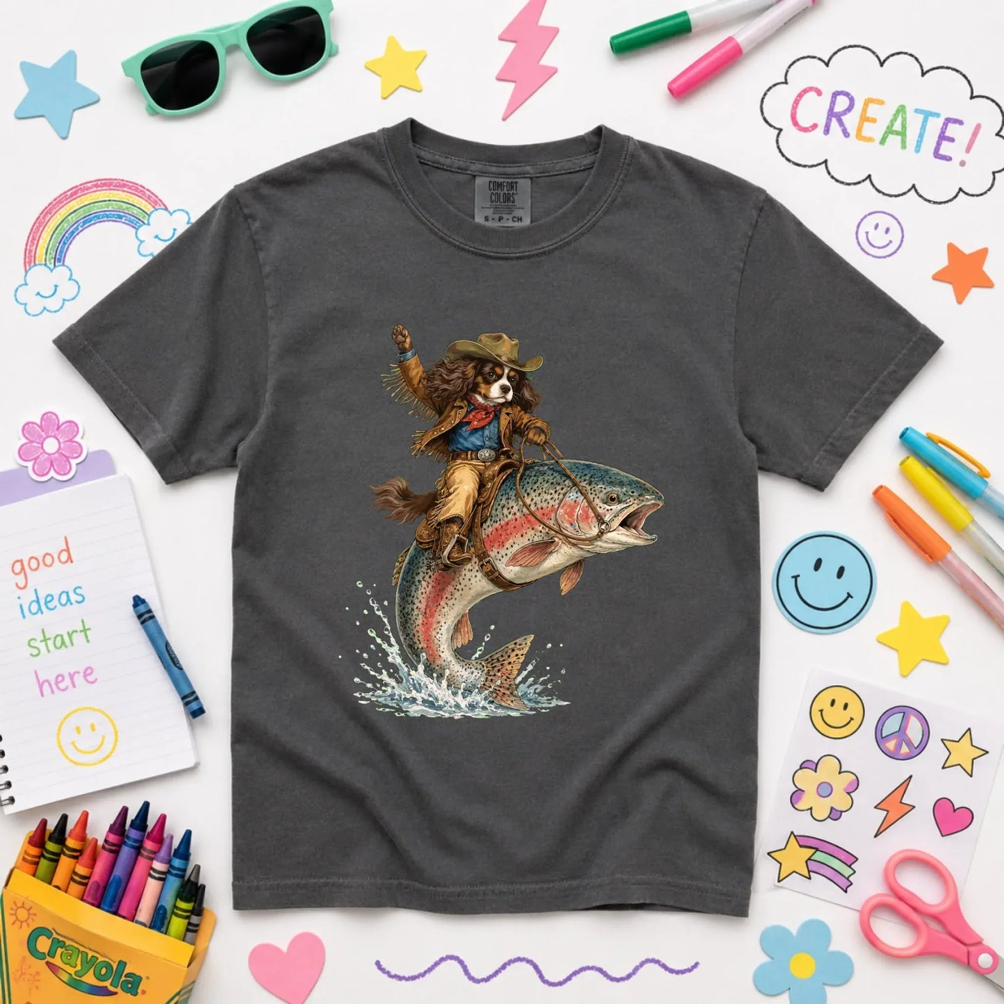 Custom Cavalier Fishing Unisex Youth Tshirt Pepper