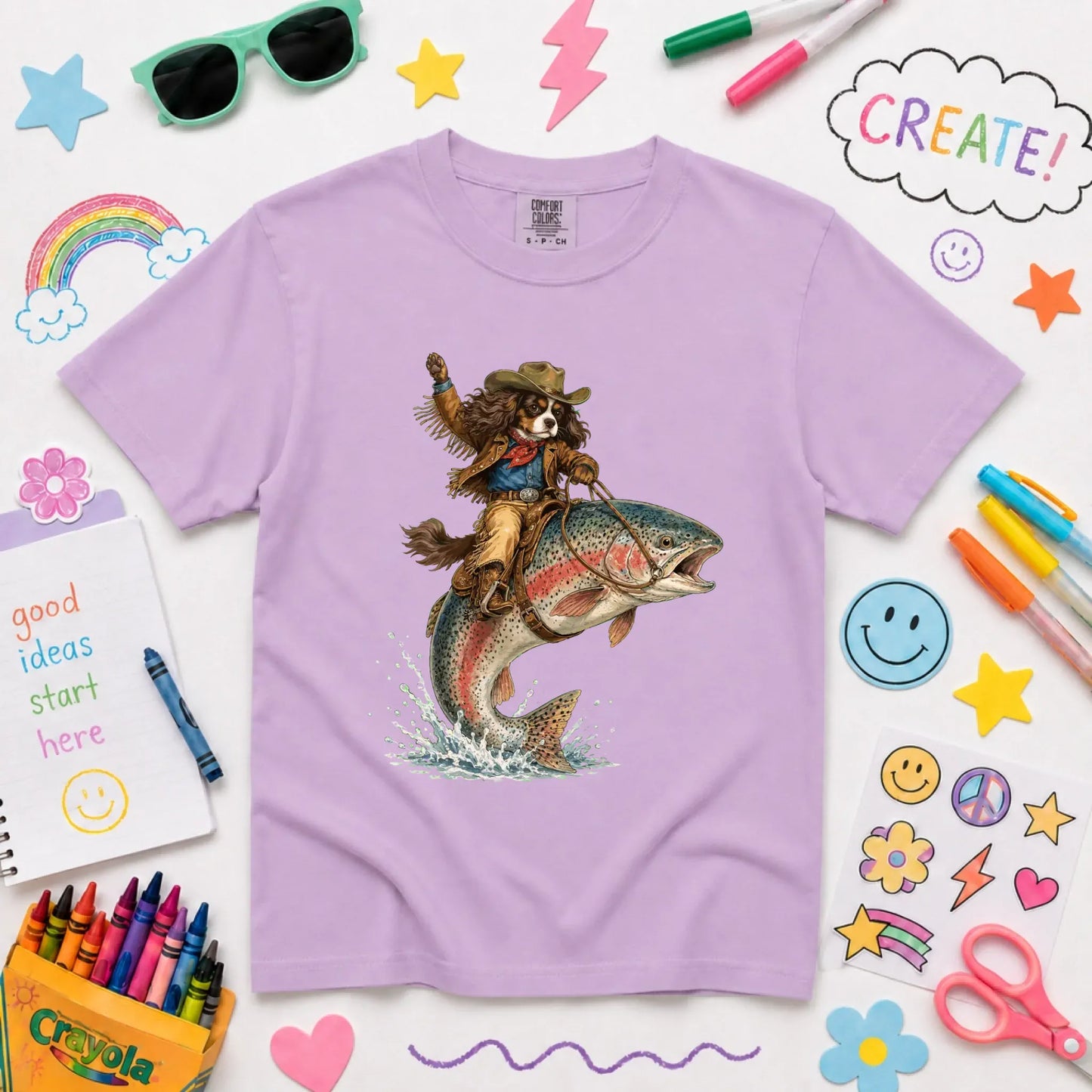 Custom Cavalier Fishing Unisex Youth Tshirt Orchid