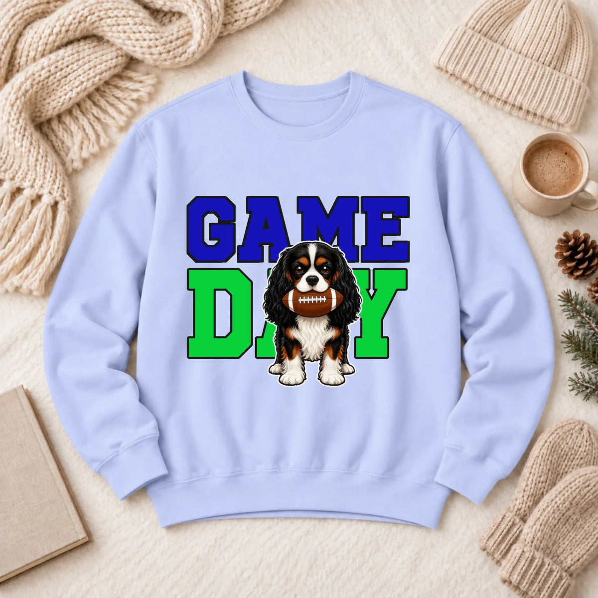Custom Cavalier Football Game Day Unisex Sweatshirt Hydrangea