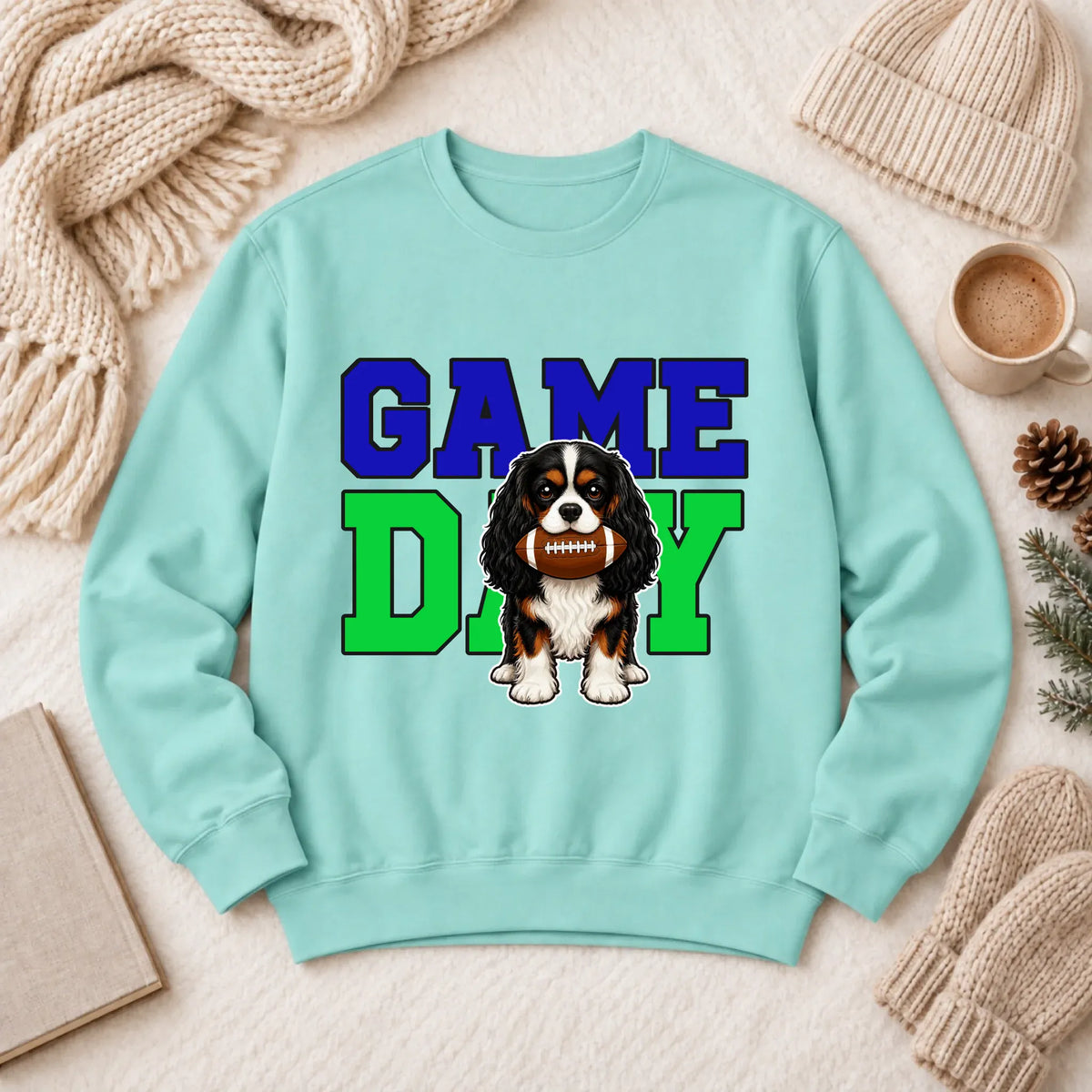 Custom Cavalier Football Game Day Unisex Sweatshirt Chalky Mint