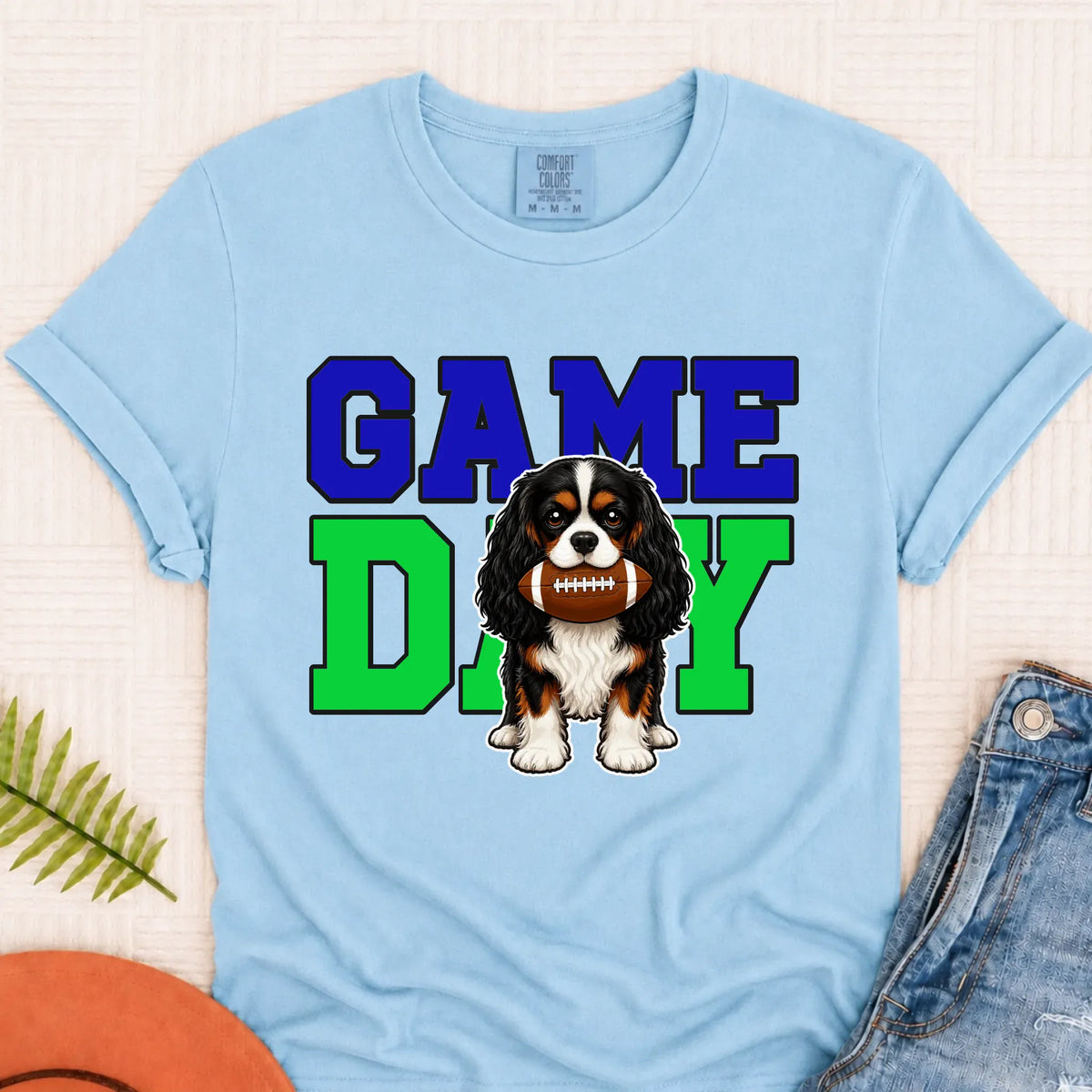 Custom Cavalier Football Game Day Unisex Tshirt Chambray