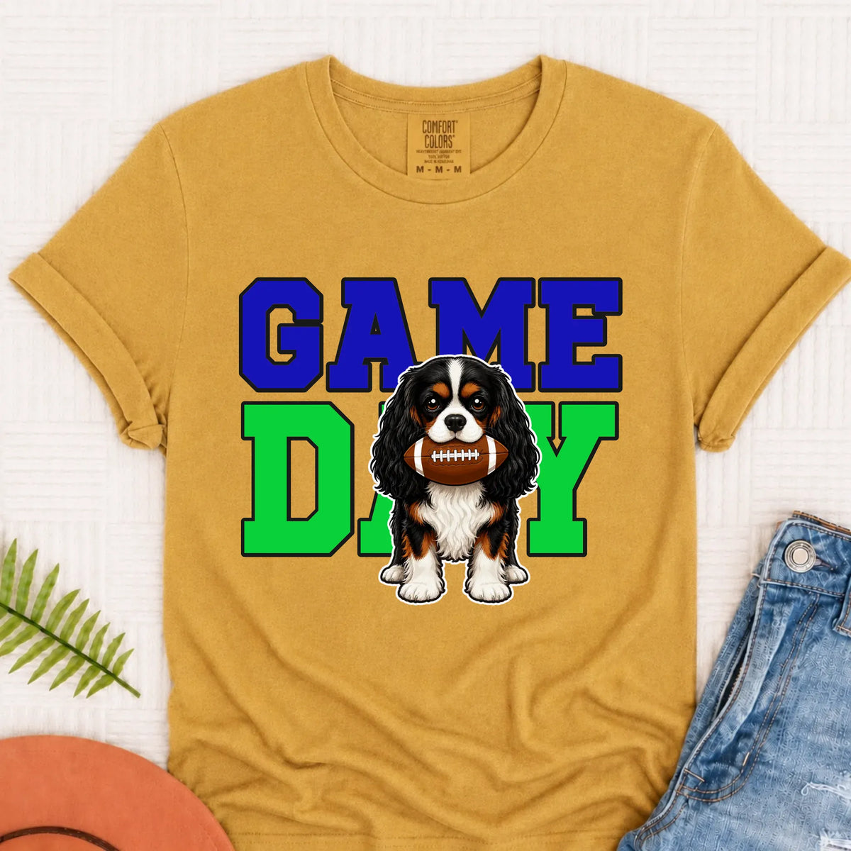 Custom Cavalier Football Game Day Unisex Tshirt Mustard