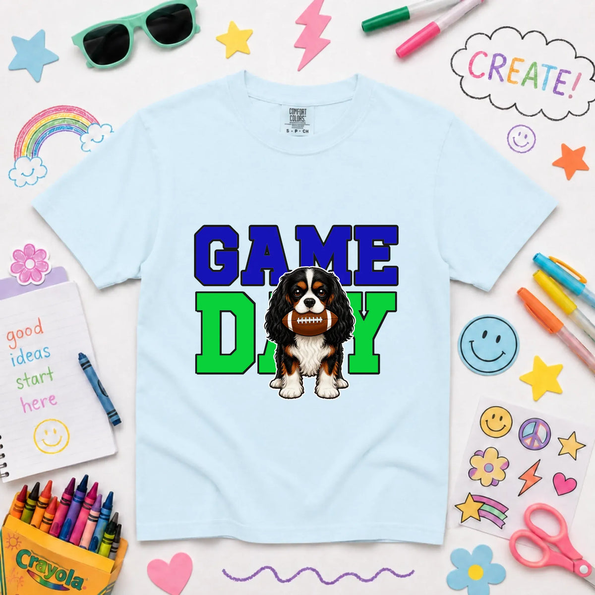 Custom Cavalier Football Game Day YOUTH Unisex Tshirt NEW Youth Midweight Tee Chambray