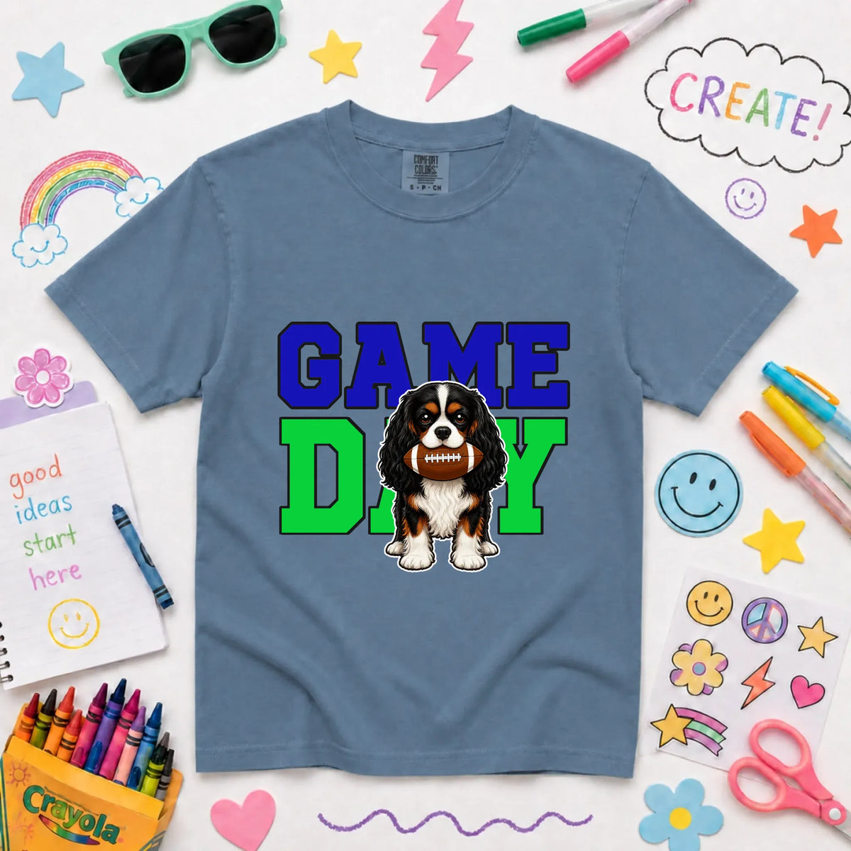 Custom Cavalier Football Game Day YOUTH Unisex Tshirt NEW Youth Midweight Tee Blue Jean