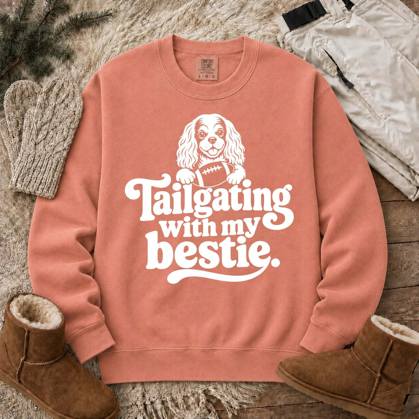 Custom Cavalier Football Tailgating Unisex Sweatshirt Terracotta