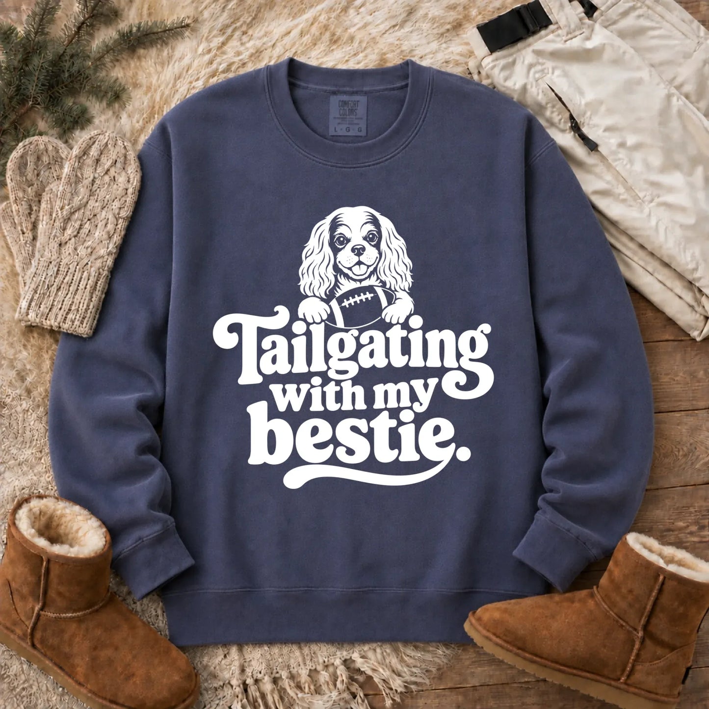 Custom Cavalier Football Tailgating Unisex Sweatshirt Denim