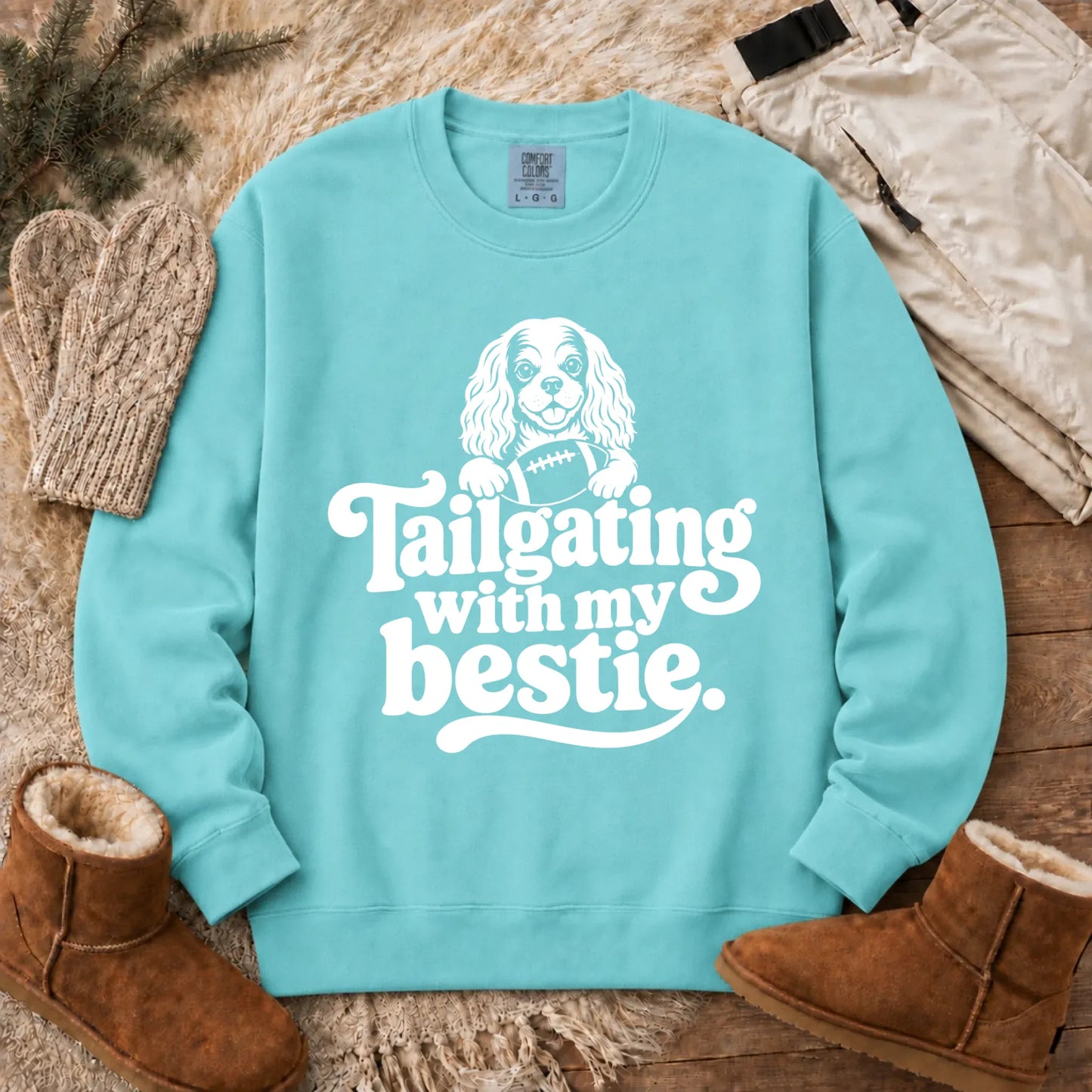Custom Cavalier Football Tailgating Unisex Sweatshirt Chalky Mint