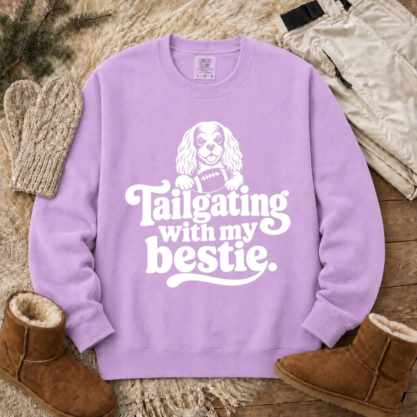 Custom Cavalier Football Tailgating Unisex Sweatshirt Orchid