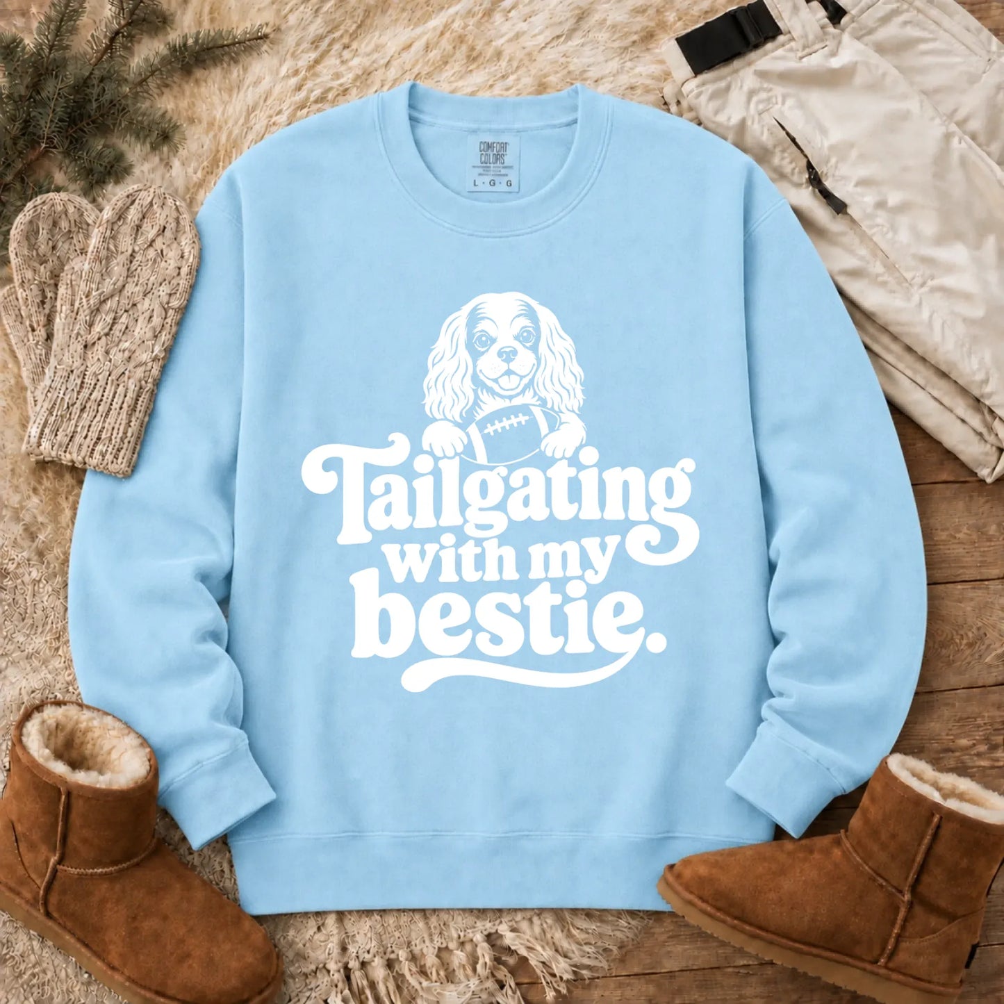 Custom Cavalier Football Tailgating Unisex Sweatshirt Chambray