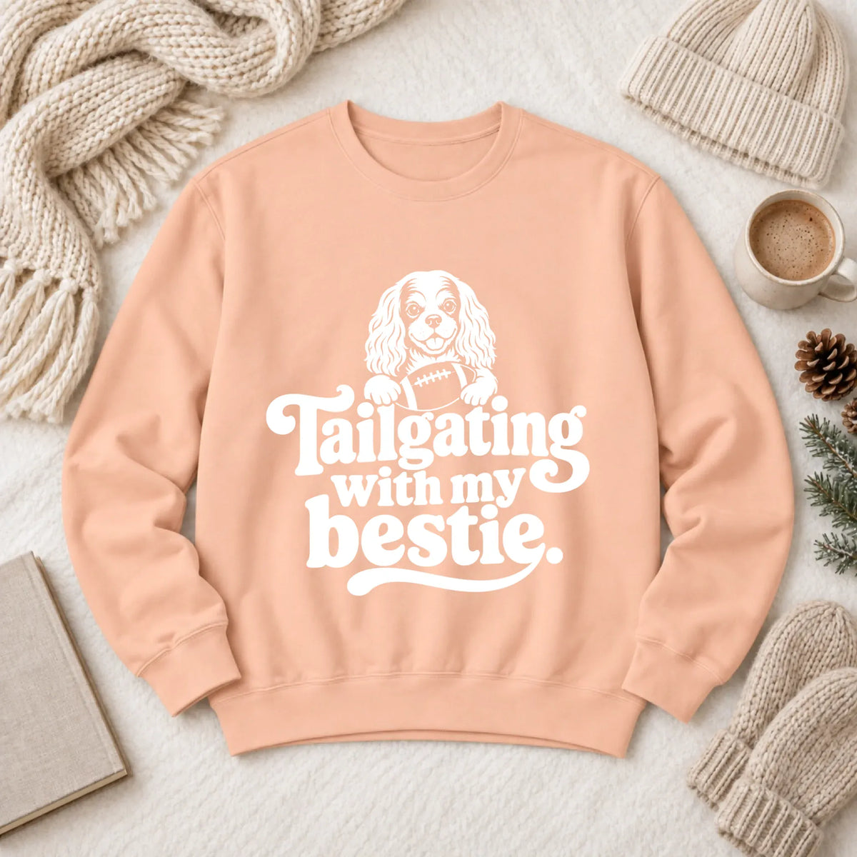 Custom Cavalier Football Tailgating Unisex Sweatshirt Peachy