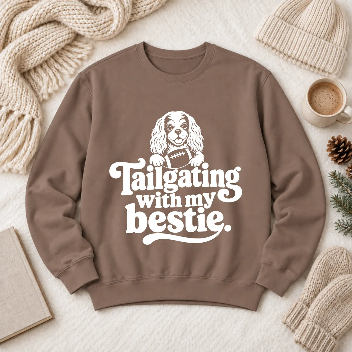 Custom Cavalier Football Tailgating Unisex Sweatshirt Espresso