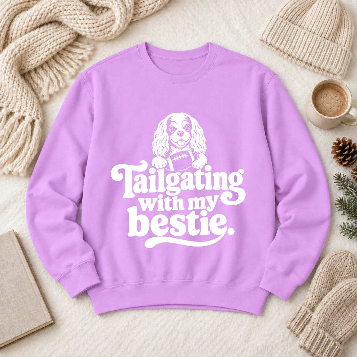 Custom Cavalier Football Tailgating Unisex Sweatshirt Neon Violet