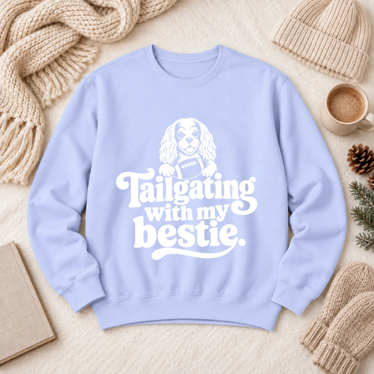 Custom Cavalier Football Tailgating Unisex Sweatshirt Hydrangea