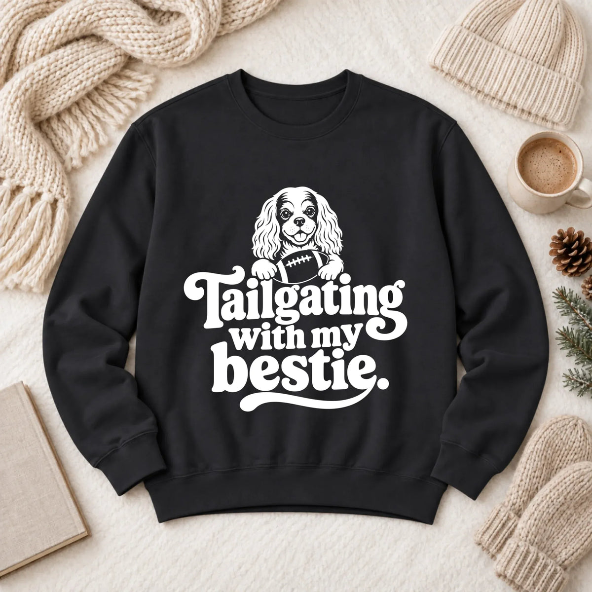 Custom Cavalier Football Tailgating Unisex Sweatshirt Black