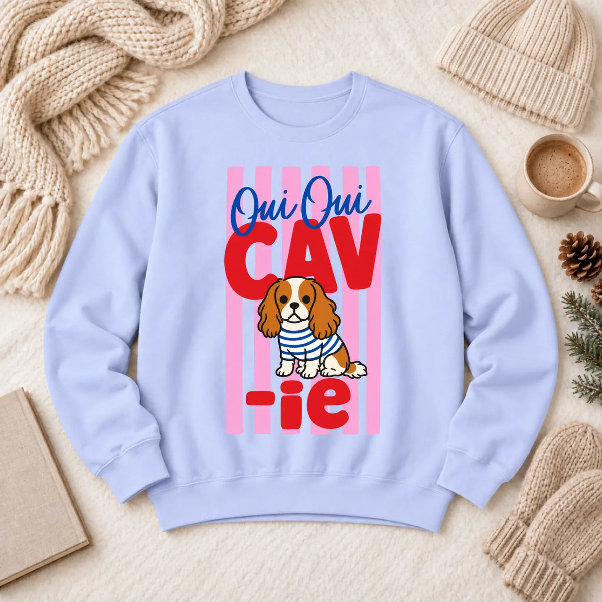 Custom Cavalier French Oui Oui Unisex Sweatshirt Hydrangea
