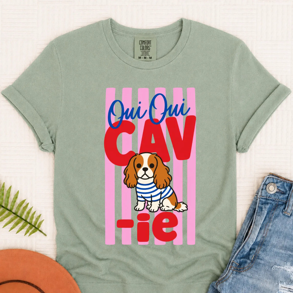 Custom Cavalier French Oui Oui Unisex TShirt Bay