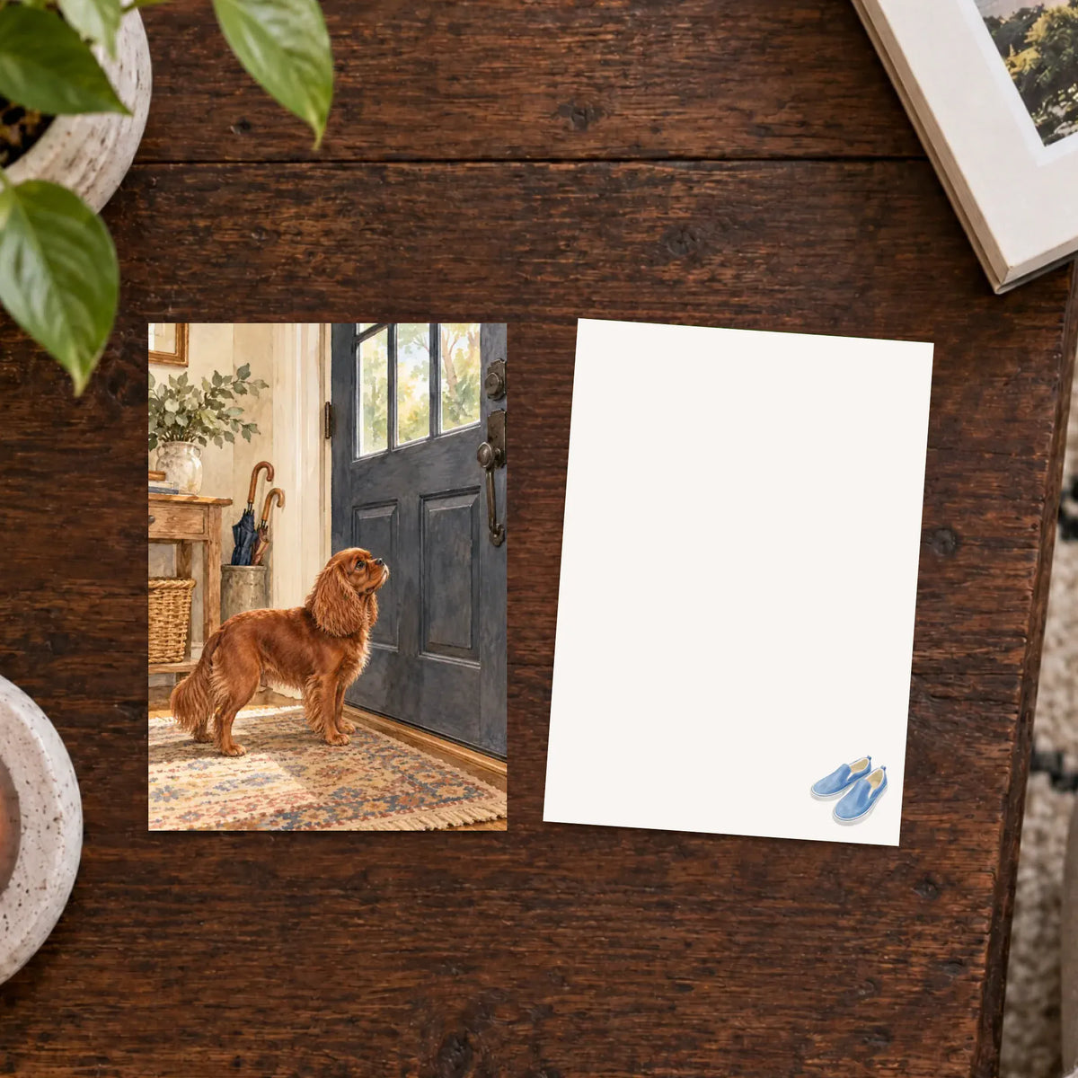 Poster Qty 1 Custom Cavalier Front Door Waiting Greeting Card