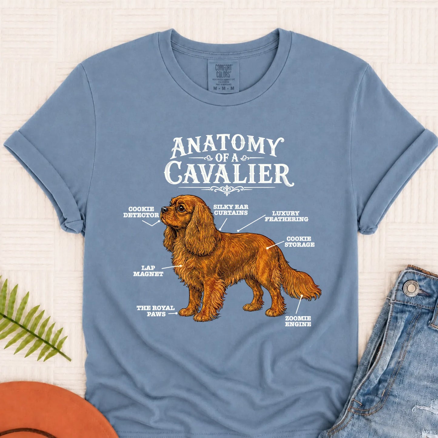 Custom Cavalier Funny Anatomy Unisex TShirt Blue Jean
