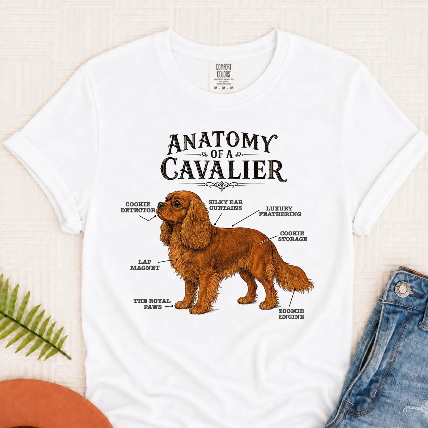 Custom Cavalier Funny Anatomy Unisex TShirt White